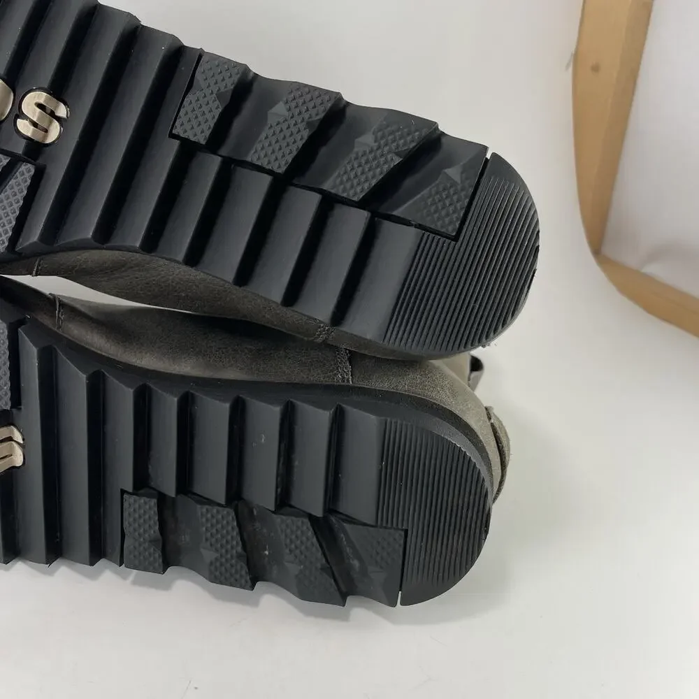 Sorel Joan of Arctic Wedge II Chelsea Boots Womens Size 9 Grey Leather NL3334